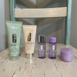 CLINIQUE Skin‎ Care Cleansing Lot Of 5 Scrub 7 Day Moisture Surge Take Day Off